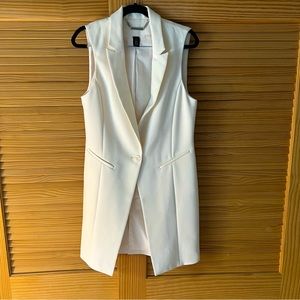 Vintage - Like New - WHBM Ivory Long Blazer Vest